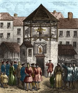 O livro "la dime royale", de Sebastien Le Prestre, Marquês de Vauban, foi colocado no pelourinho depois de sua proibição em 1707. de Unknown artist