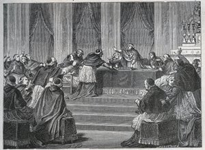 O sacerdote da França e da Itália reuniu-se em Paris para a Assembleia do Conselho Nacional Francês a 9 de Junho de 1811, presidida pelo Cardeal Fesch (1763 - 1839). de Unknown artist