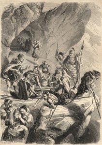 Os falsificadores da Cabília, em 1857. (falsificações). Gravura em "Le Monde illustrious" de 1857. Coleção privada. de Unknown artist