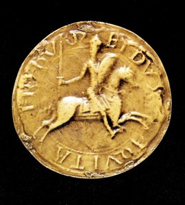 A contra-vedação de Luís VII (1120 - 1180) da França, representando-o a cavalo. de Unknown artist