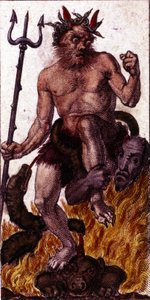 O diabo retratado num mapa de tarot de 1840. de Unknown artist