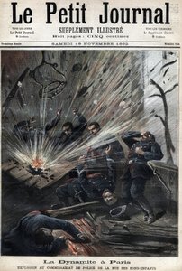 A dinamite em Paris, explosão na estação de polícia rue des Bons Enfants causada pelo ataque do anarquista Emile Henry, 8 de novembro de Unknown artist