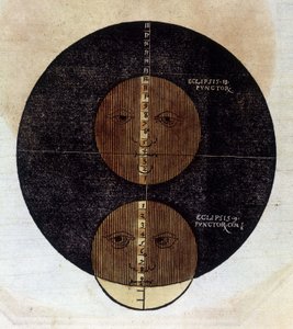 O eclipse da lua - em "Astronomicon caesarum", tratado a partir do século XVI. de Unknown artist