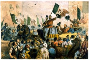 A entrada de Giuseppe Garibaldi em Nápoles no dia 7 de outubro de Unknown artist