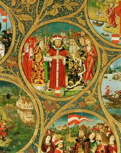 A árvore genealógica dos marqueses e duques de Babenberg, primeiros governantes de "Ostarrichi" de Unknown Artist