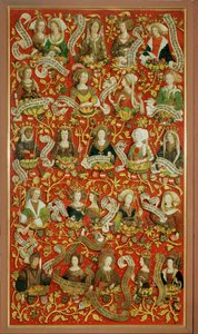 A árvore genealógica dos marqueses e duques de Babenberg, primeiros governantes de "Ostarrichi" de Unknown Artist