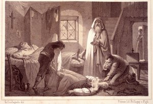 As duas primeiras vítimas da peste em Noja, pequena cidade da Apúlia na Itália - na "Storia d