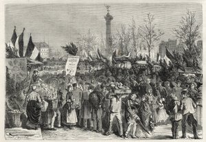A feira do presunto na Boulevard Bourdon em Paris (Place de la Bastille) - 1868 - de Unknown artist