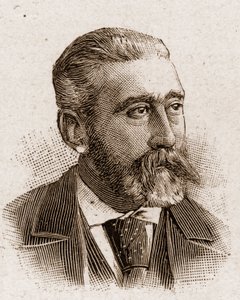 Os membros da Academia Francaise em 1895: retrato de José Maria (Jose-Maria) de Heredia (1842-1905), poeta francês. de Unknown artist