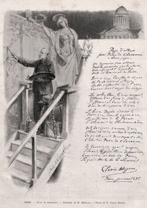 O pintor Puvis de Chavannes (1824-1898) ocupa a pintura - alegoria de M. Merwart com uma poesia de Clovis Hugues de Unknown artist