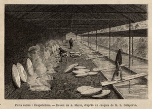 Os poços de sal de Ho-Boung (Ho Boung), as galerias abertas do lado da montanha, a 20 metros de profundidade, são suportados por armações de madeira, a água é trazida por condutas de bambu para os bebedouros de mármore, cada uma correspondendo a uma fornal de Unknown artist