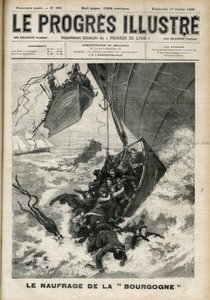 O naufrágio do Transatlântico A Gravura "Borgonha" em "O ilustre progresso" de julho de 1898. de Unknown artist