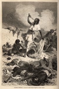 O suicídio do Imperador (negus) da Etiópia Theodoros II (Tewodros) (cerca de 1818-1868), em 13 de abril de Unknown artist