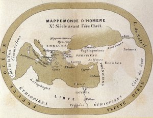O mapa do mundo de Homero. Século IX AC. de Unknown artist