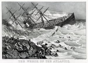 O naufrágio do transatlântico transatlântico RMS da White Star Line, na costa da Nova Escócia de Unknown artist