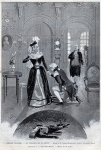 Ilustres do teatro - "Le collier de la Reine" (Acontecimento) drama de Pierre Decourcelle de Alexandre Dumas pere - peça "Le collier de la Reine" em 5 actos e 13 pinturas, Paris, 31 de Janeiro de 1895, Theatre de la Porte-Saint-Martin de Unknown artist