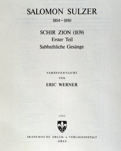 Página de título de Schir zion por Salomon Sulzer de Unknown artist