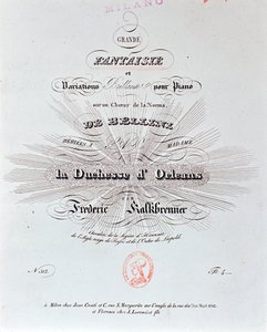 Página de título da partitura de Grande Fantaisie de F Kalkbrenner de Unknown artist