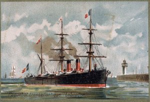O transatlântico "Labrador". Por volta de 1880. Cromolitografia do século XIX. de Unknown artist