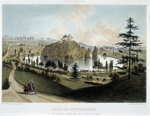 Transformações de Paris sob o Segundo Império, Haussmann Paris. O Jardim de Buttes Chaumont de Unknown artist