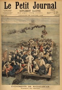Transporte de rapatries feridos de Madagáscar. Gravação no "Le petit journal" 26/01/1896. A colecção da Selva. de Unknown artist
