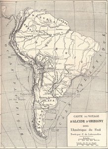 Mapa de viagem de Alcide d