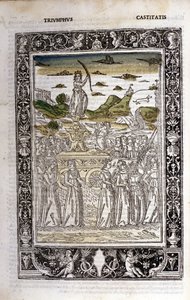 Triunfo da Castidade de Petrarca (Francesco Petrarca). Biblia miniatura. Trivulziana, Milão. de Unknown artist
