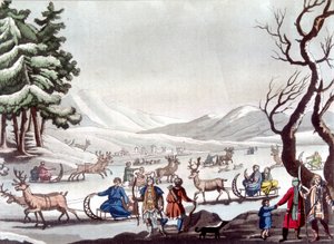 Tunguses, Sibéria. Desenho de Cartelli. Bibliotheque des arts décoratifs de Paris. "O traje antigo e moderno" de Unknown artist
