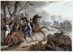 Dois oficiais franceses feitos prisioneiros na Batalha de Albuera - em "Historical, Military and Naval Anecdotes..." por Edward Orne de Unknown artist