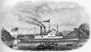 História dos EUA: Barco a vapor - Oregon (gravura) de Unknown artist