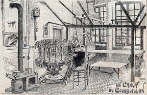 Un canut du Gourguillon (Lyon) en 1893 - gravura em "Le Progres illustrious" de 1895 de Unknown artist
