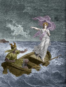 Vercingetorix e Druidesse. Em "Histoire de la magic du Monde supernaturel et de la Fatalite a travers les temps et les peuples", Furne Jouvet et Cie editeurs (1880). de Unknown artist