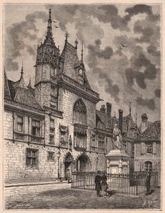 Vista da rua do Palais Jacques Coeur em Bourges, França de Unknown