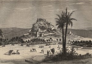 Vista de Oued el Golea (El Menia ou El Menea antigamente El Golea) na Argélia, no sul da província de Oran, no final do século XIX - gravura de Unknown artist