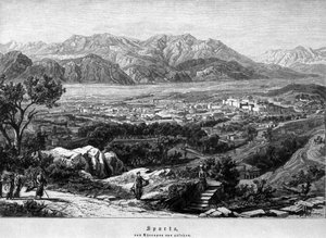 Vista de Esparta. Gravura do século XIX. de Unknown artist