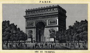 Vista do Arco do Triunfo em Paris. de Unknown artist