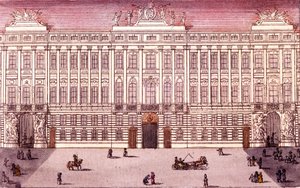 Vista da Chancelaria Imperial em Viena, Áustria Gravura a partir de 1820 de Unknown artist