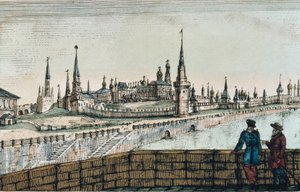 Vista do Kremlin em Moscovo, de "Travels" de Edouard de Montule de Unknown artist