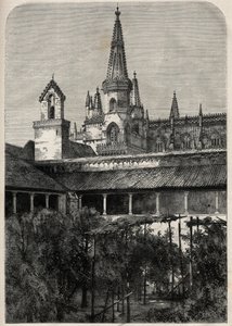 Vista do Mosteiro de Bathala em Portugal. Gravura em "O Universo Ilustrado". de Unknown artist