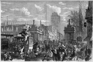 Vista da Ponte Real em Berlim, Alemanha. Gravura em "O Universo Ilustrado". de Unknown artist