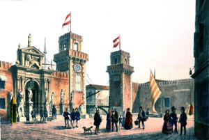 Vista do Arsenal de Veneza, no século XIX. de Unknown artist
