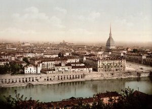 Vista da cidade de Turim (Torino) na Itália em 1890 de Unknown artist
