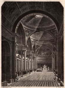 Vista do interior da Igreja da Madeleine em Paris em 1843, pouco depois de aberto para culto de Unknown