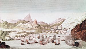 Vista da ilha Santa Helena (gravura de Unknown artist
