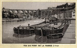 Vista do porto de la Rance em Dinan, Cote d