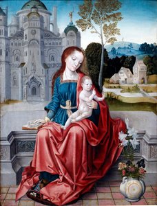 Virgem e criança, detalhe, 1520-30 de Unknown