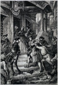 Voltaire (1694 - 1778) preso em Frankfurt em 1753 por ordem do grande Frederick II - no Histoire de France desde os tempos mais remotos até 1789 por M. Guizot de Unknown artist