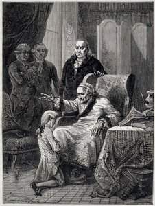 Voltaire bancando o neto de Franklin - em "L