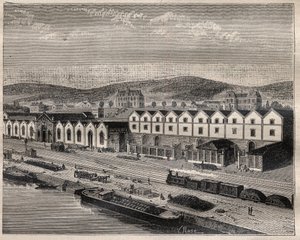 Vista do castelo de Pekin, estabelecimento principal da Compagnie des grands vins de Champagne de Eugene Mercier (1838-1904) e Companhia perto de Epernay - Gravação em "La Science francaise de Unknown artist