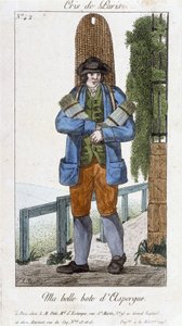 Comerciante ambulante de botas de espargos - em "Cris de Paris", deb. século XIX de Unknown artist